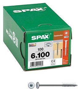 SPAX® Holzbauschrauben T30 Tellerkopf WIROX 0251010601005 6 mm x 100 mm, 100 St.