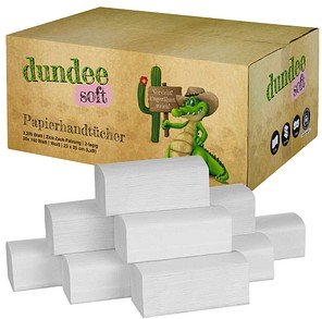 dundee Papierhandtücher 4012200 Zick-Zack-Falzung 2-lagig 3.200 Tücher