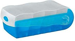 HAN Croco Karteikasten DIN A8 für 500 Karteikarten blau mit Deckel