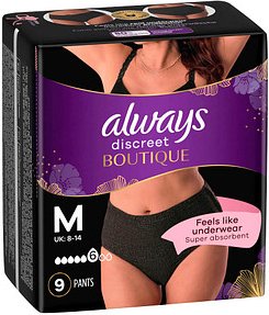 always Inkontinenzhosen discreet Boutique M Größe M für Frauen, 9 St.