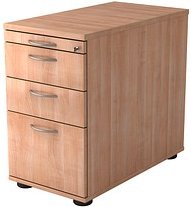 HAMMERBACHER Solid SC40 Standcontainer nussbaum 4 Auszüge Stahl-Bügelgriff chrom 42,8 x 80,0 x 72,0 - 76,0 cm