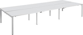 PAPERFLOW easyDesk Doppelschreibtisch weiß rechteckig, 4-Fuß-Gestell weiß 360,0 x 166,0 cm