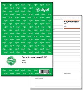 Thumbnail - SIGEL Gesprächsnotiz Formularbuch GE515