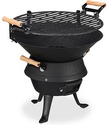 relaxdays Holzkohlegrill Grillfass 45,0 x 36,0 x 40,0 cm