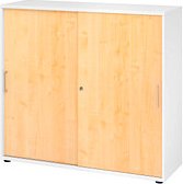 HAMMERBACHER Schiebetürenschrank Haziender, V1753S/W/3/BS ahorn, weiß 2 Fachböden 120,0 x 40,0 x 110,0 cm