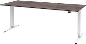 röhr Imperia elektrisch höhenverstellbarer Schreibtisch quarzit rechteckig, T-Fuß-Gestell weiß 180,0 x 80,0 cm