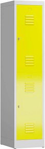 ClassiX Spind lichtgrau, zinkgelb X-523216, 2 Schließfächer 41,5 x 50,0 x 180,0 cm