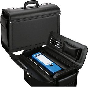 Alassio Pilotenkoffer GENOVA Lederimitat schwarz 46,0 x 20,5 x 35,0 cm