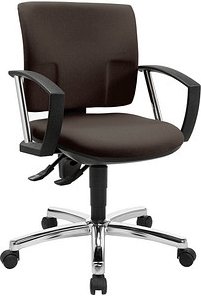 Thumbnail - Topstar Bürostuhl Pro 30 chrom, PU39AG08 Stoff braun, Gestell chrom