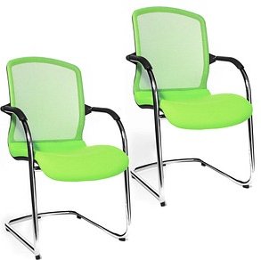 2 Topstar Besucherstühle Open Chair 100 OC590 T35 grün Stoff