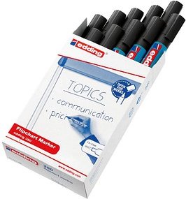 edding 380 Flipchart-Marker schwarz 1,5 - 3,0 mm, 10 St.