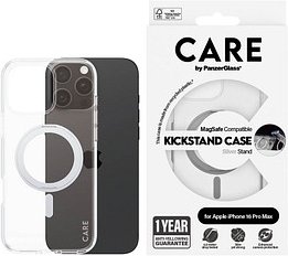 CARE by PanzerGlass® KICKSTAND Handy-Cover für Apple iPhone 16 Pro Max silber