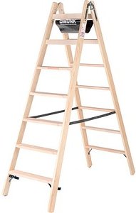MUNK Stehleiter beidseitig 33814 natur 2x 7 Sprossen, H: 189,0 cm