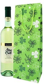 Thumbnail - Idena Geschenktüte für Flaschen Glücksklee grün 12,5 x 35,5 cm, 1 St.