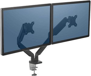 Thumbnail - Fellowes Monitor-Halterung Platinum Series 8042501 schwarz für 2 Monitore, Tischklemme, Tischbohrung