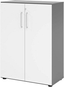 HAMMERBACHER Aktenschrank 938T3, V938T3/G/W/BS grafit, weiß 2 Fachböden 80,0 x 42,0 x 110,0 cm