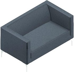 Quadrifoglio 2-Sitzer Sofa Arte grau weiß Stoff, 1 St.