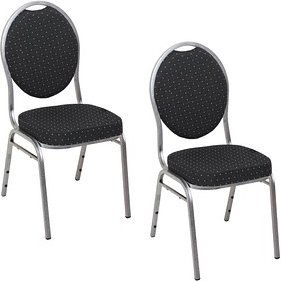 2 Garden Pleasure Konferenzstühle BANKETT 304775-2 schwarz Kunststoff