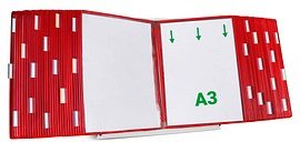 Thumbnail - tarifold Sichttafelsystem 433603 DIN A3 rot mit 60 St. Sichttafeln, 1 St.