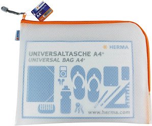 Thumbnail - HERMA Reißverschlussbeutel transparent/orange, 1 St.
