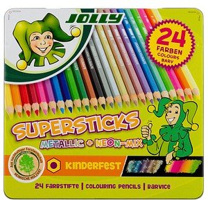 JOLLY SUPERSTICKS METALLIC + NEON-MIX Buntstifte farbsortiert, 24 St.