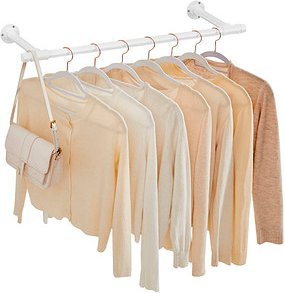 SONGMICS Wandgarderobe weiß Metall 84,0 x 7,0 cm