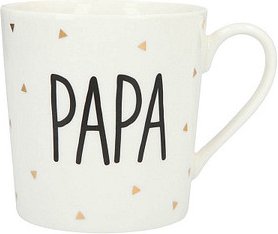 Thumbnail - DEPESCHE Kaffeebecher mit Aufschrift: Papa weiß/gold 0,3 l, 1 St.