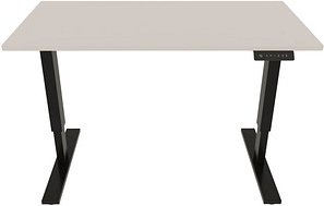 BISLEY E-StarterTech elektrisch höhenverstellbarer Schreibtisch lichtgrau rechteckig, T-Fuß-Gestell schwarz 120,0 x 60,0...