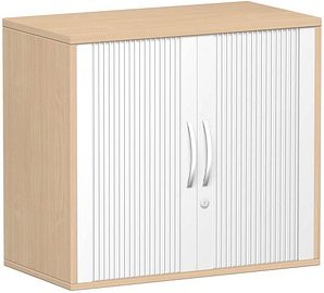 geramöbel Flex Rollladenschrank buche, silber 1 Fachboden 80,0 x 42,5 x 72,0 cm