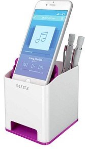 Thumbnail - AKTION: LEITZ Stiftehalter WOW Duo Colour perlweiß/violett Polystyrol 2 Fächer 9,0 x 10,1 x 10,0 cm mit Prämie nach Regi...