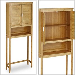 relaxdays Waschmaschinenschrank, 10020299_0 braun 3 Fachböden 70,0 x 22,5 x 176,0 cm