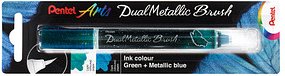 Pentel Dual Metallic Brush XGFH-DDX Brush-Pen grün, 1 St.