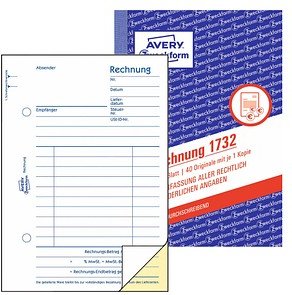 AVERY Zweckform Rechnung Formularbuch 1732, 1 St.