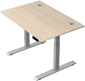 Kerkmann Move 2 Plus elektrisch höhenverstellbarer Schreibtisch ahorn rechteckig, T-Fuß-Gestell silber 120,0 x 80,0 cm