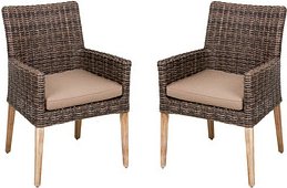 Thumbnail - Garden Pleasure Gartenstühle mit Armlehnen NORVELL braun, Holz, 2 St.