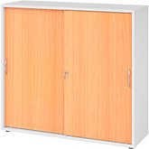 HAMMERBACHER Schiebetürenschrank 1753S, V1753S/W/6/BM buche, weiß 2 Fachböden 120,0 x 40,0 x 110,0 cm