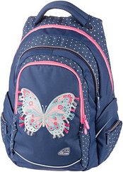Walker Schulrucksack Fame Butterfly Kunstfaser blau