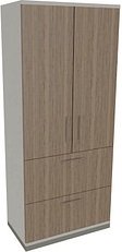 fm Aktenschrank Oldenburg, 4260649684795 weiß, eiche natur 2 Fachböden 80,0 x 44,2 x 186,9 cm