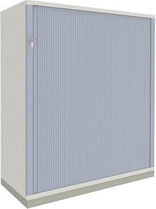 fm Sidney Rollladenschrank lichtgrau, silber 2 Fachböden 80,0 x 44,2 x 113,3 cm