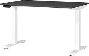 GERMANIA JET höhenverstellbarer Schreibtisch grafit rechteckig, T-Fuß-Gestell weiß 120,0 x 80,0 cm