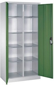 CP Metallschrank 8921-311 S10197 lichtgrau, rededagrün 4 Fachböden 93,0 x 50,0 x 195,0 cm, aufgebaut, 1 St.