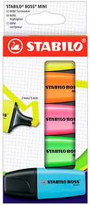 STABILO BOSS MINI Textmarker farbsortiert, 5 St.