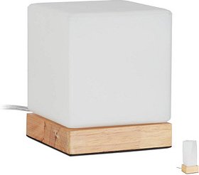 Thumbnail - relaxdays Tischlampe braun, weiss