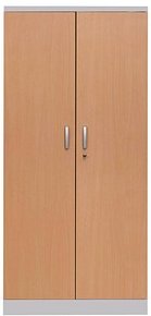 Gürkan Metallschrank 100119 buche, weißaluminium 92,0 x 42,0 x 195,0 cm, aufgebaut, 1 St.