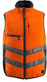 MASCOT® unisex Warnweste Grimsby orange, schwarzblau Größe M