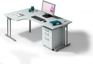 HAMMERBACHER Prokura Büromöbel-Set lichtgrau