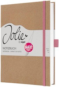 Thumbnail - SIGEL Notizbuch Jolie® ca. DIN A5 blanko, braun, rosa Hardcover 192 Seiten, 1 St.