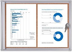 Showdown® Displays Schaukasten Economy XS Kork silber 2x DIN A4