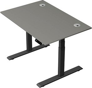 Kerkmann Move 2 Plus elektrisch höhenverstellbarer Schreibtisch grafit rechteckig, T-Fuß-Gestell anthrazit 120,0 x 80,0 ...