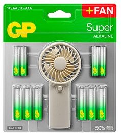 Thumbnail - AKTION: 24 GP Batterien SUPER Mignon AA, Mignon AAA 1,5 V + GRATIS Handventilator